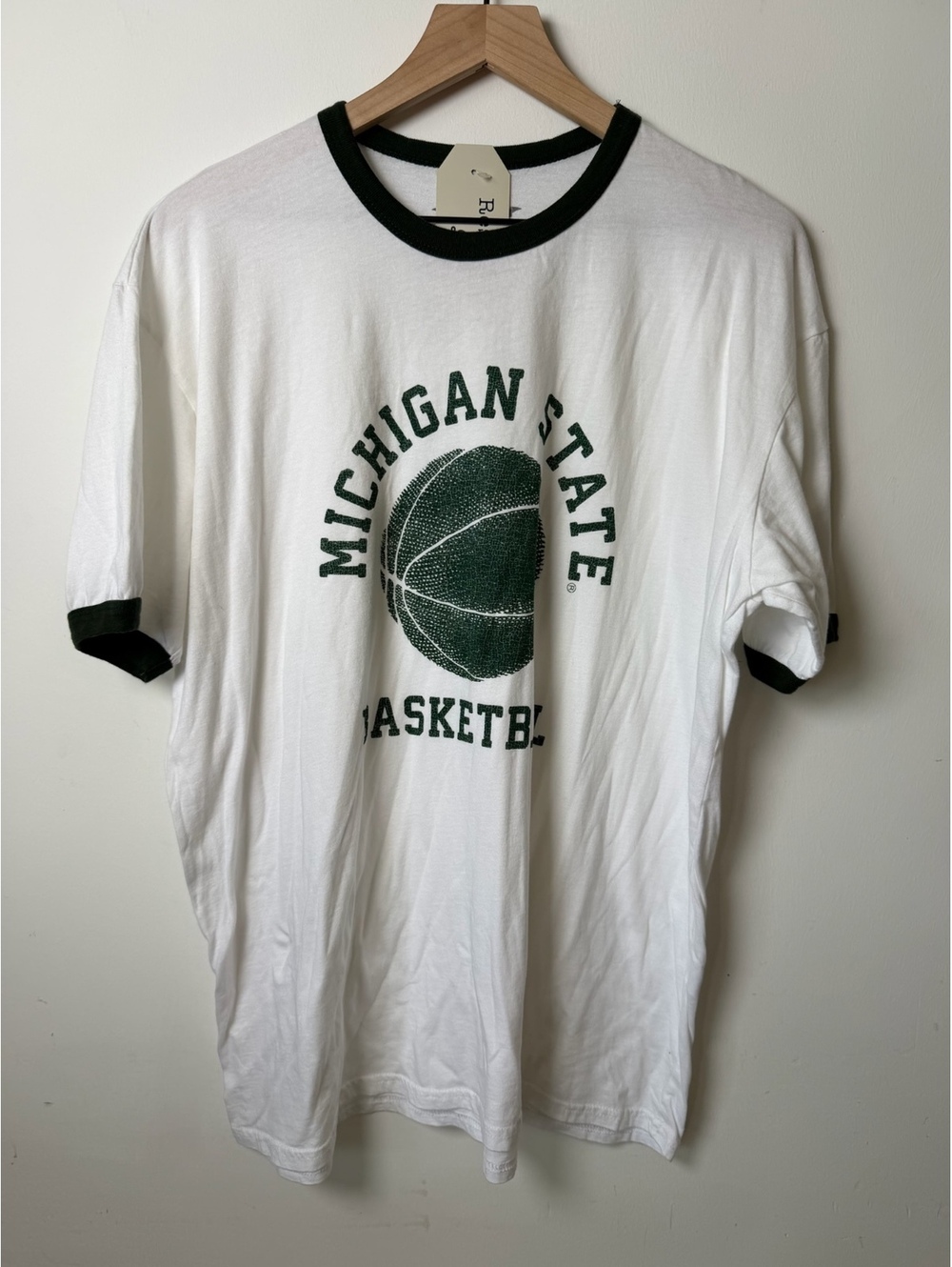 Michigan State Basketball Reserve by Blue 84 Ringer T Shirt White men’s Large